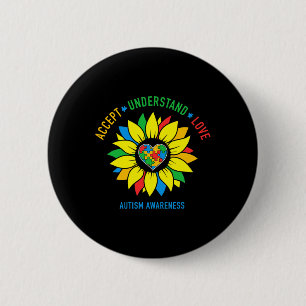 Badge Rond 5 Cm Accepter Comprendre la Sensibilisation sur l'autis