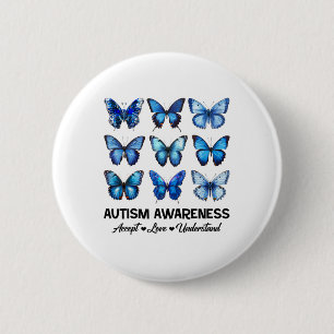 Badge Rond 5 Cm Accepter Comprendre la Sensibilisation sur l'autis