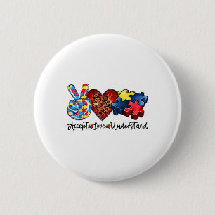 Badge Rond 5 Cm Accepter l'amour comprendre la Sensibilisation sur