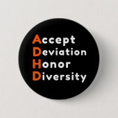 Badge Rond 5 Cm Accepter l'écart Diversité Honneur Sensibilisation (Devant)