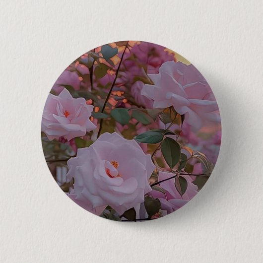Badge Rond 5 Cm Accessoires de rose rose (Devant)