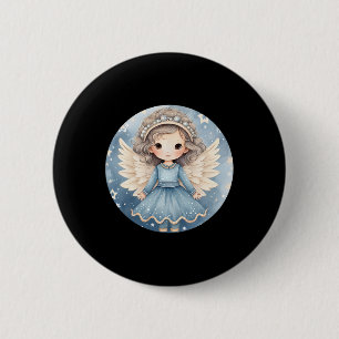 Badge Rond 5 Cm Accessoires D'Hiver Bleu Pour Femmes Mignonnes Noë