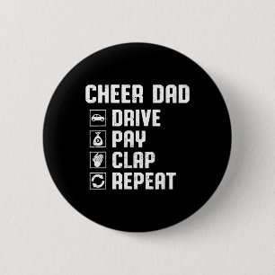 Badge Rond 5 Cm Acclamer Papa Conduire Payer Applaudir Répéter Che