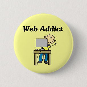 Badge Rond 5 Cm Accro du Web