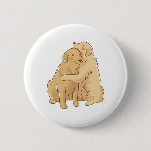 Badge Rond 5 Cm Accroche de Golden Retriever