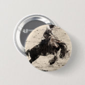Badge Rond 5 Cm Accrocher - Bronco Busting Champ (Devant & derrière)