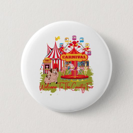 Badge Rond 5 Cm Accueil à la foire régionale - carnaval (Devant)