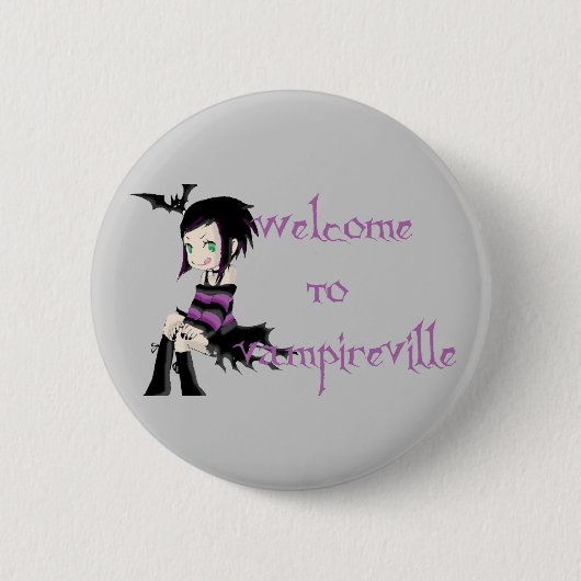 Badge Rond 5 Cm accueil au vampireville (Devant)
