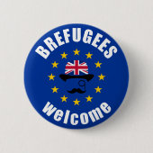 Badge Rond 5 Cm Accueil de Brexit Brefugees (Devant)