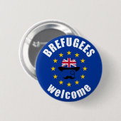 Badge Rond 5 Cm Accueil de Brexit Brefugees (Devant & derrière)
