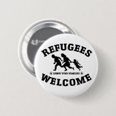 Badge Rond 5 Cm Accueil de réfugiés (Devant & derrière)