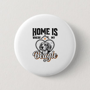 Badge Rond 5 Cm Accueil est où se trouve mon Beagle Design de chie