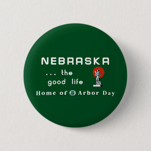 Badge Rond 5 Cm Accueil panneau routier vers Nébraska - Etats-Uni