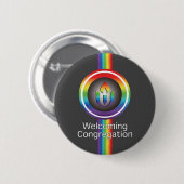 Badge Rond 5 Cm Accueillant Congrégation Universalisme Unitaire (Devant & derrière)
