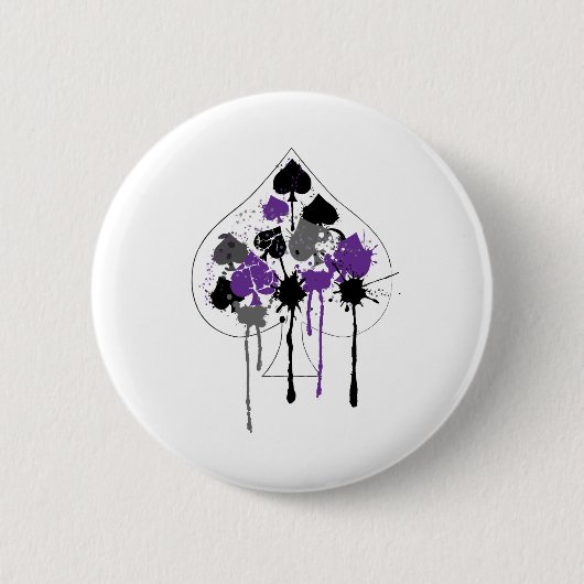 Badge Rond 5 Cm Ace des pique Aromantic AsexuPride (Devant)