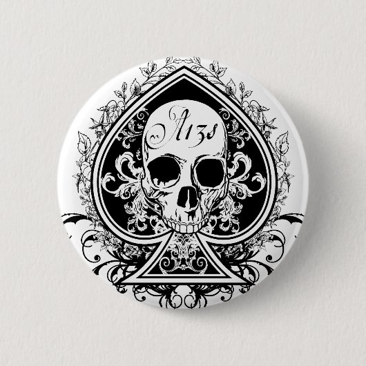 Badge Rond 5 Cm Ace Skull (Devant)