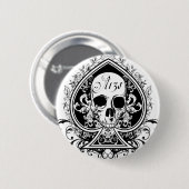 Badge Rond 5 Cm Ace Skull (Devant & derrière)
