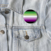 Badge Rond 5 Cm Ace Vert Violet Aro Asexuel Aromantique Acearo (En situation)