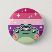 Badge Rond 5 Cm Aceflux LGBT Pride Drapeau Grenouille (Devant)