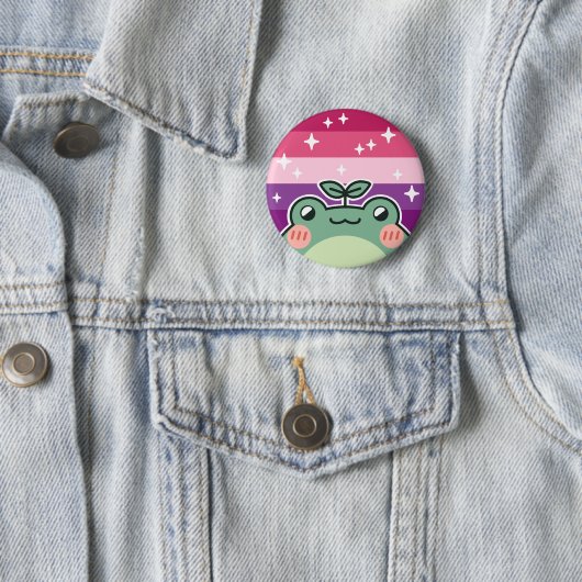 Badge Rond 5 Cm Aceflux LGBT Pride Drapeau Grenouille (En situation)