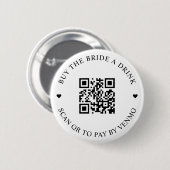 Badge Rond 5 Cm Acheter L'Épouse Un Boisson Code QR (Devant & derrière)