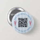 Badge Rond 5 Cm Achetez la Mariée un Verre EVJF Code QR (Devant & derrière)