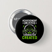 Badge Rond 5 Cm Achievement Unlocked New Character D Video Gamer (Devant & derrière)