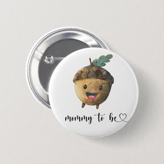 Badge Rond 5 Cm Acorn - maman est Baby shower (Devant & derrière)