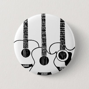 Badge Rond 5 Cm acoustic guitars - music