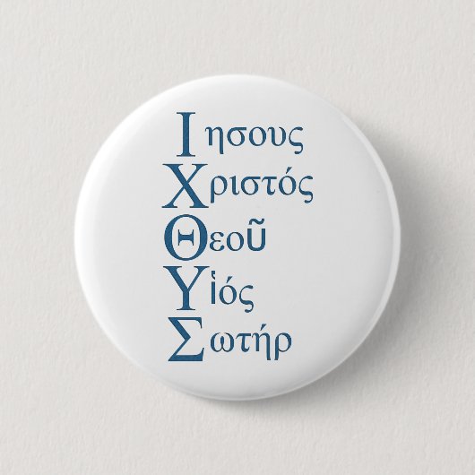 Badge Rond 5 Cm Acrostiche d'IXOYE (bleu) (Devant)