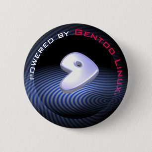 Badge Rond 5 Cm ACTIONNÉ PAR Gentoo Linux