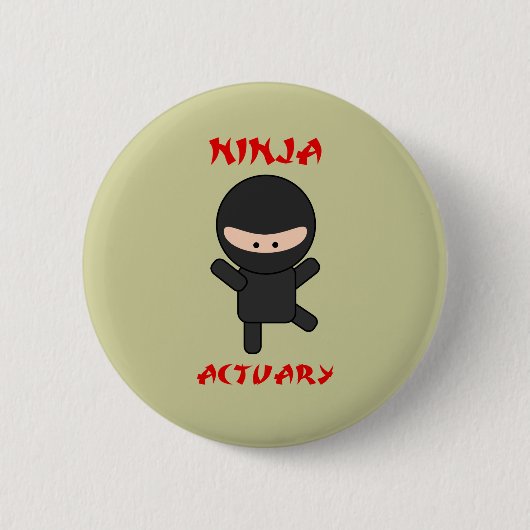 Badge Rond 5 Cm Actuaire de Ninja (Devant)