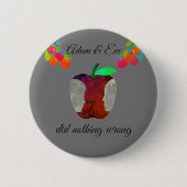 Badge Rond 5 Cm Adam & Eve - Pinglette Apple/ (Devant)