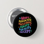 Badge Rond 5 Cm Adapter Partisan Inclusion Équité Égalité Autisme (Devant & derrière)