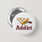 Badge Rond 5 Cm Addict à la pizza (Devant & derrière)