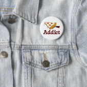 Badge Rond 5 Cm Addict à la pizza (En situation)