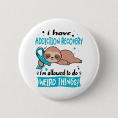 Badge Rond 5 Cm Addiction Recovery Awareness Month Ribbon (Devant)