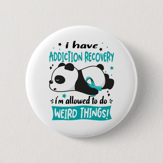 Badge Rond 5 Cm Addiction Recovery Awareness Month Ribbon (Devant)