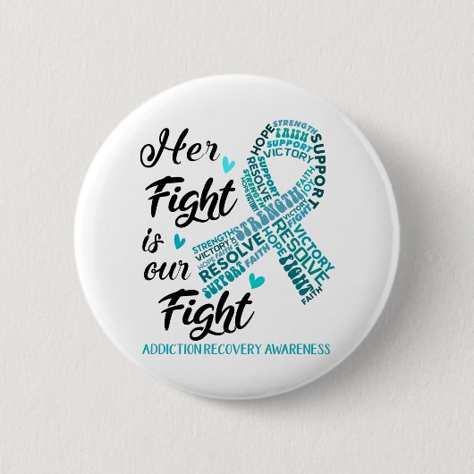 Badge Rond 5 Cm Addiction Recovery Awareness Month Ribbon (Devant)
