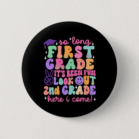 Badge Rond 5 Cm Adieu, remise des diplômes de première année, deux (Devant)