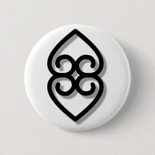 Badge Rond 5 Cm Adinkra - earth-BW
