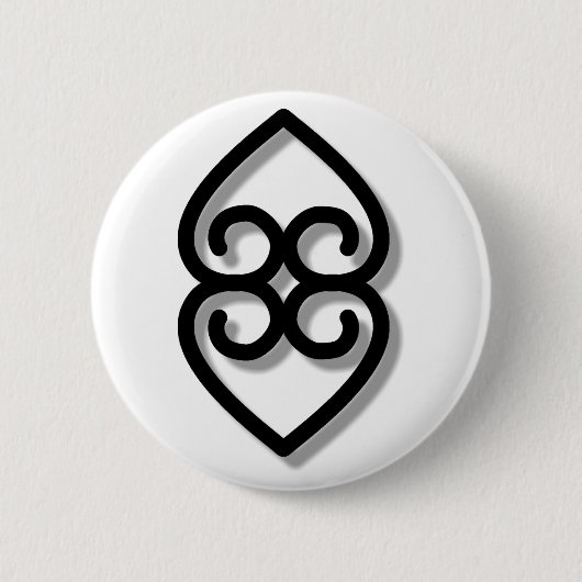 Badge Rond 5 Cm Adinkra - earth-BW (Devant)