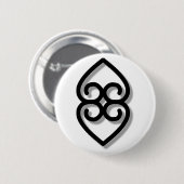 Badge Rond 5 Cm Adinkra - earth-BW (Devant & derrière)