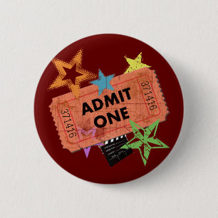 BADGE ROND 5 CM ADMETTEZ UN BILLET DE FILM
