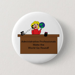 Badge Rond 5 Cm Administratif Professionnel World Blonde Personnal