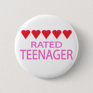 Badge Rond 5 Cm Adolescent à cinq cœurs