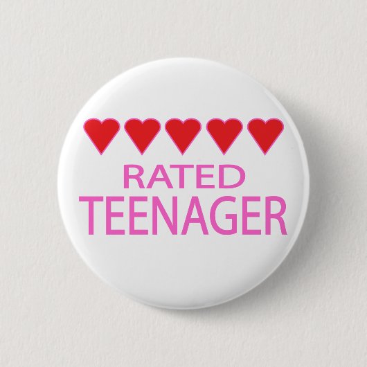 Badge Rond 5 Cm Adolescent à cinq cœurs (Devant)