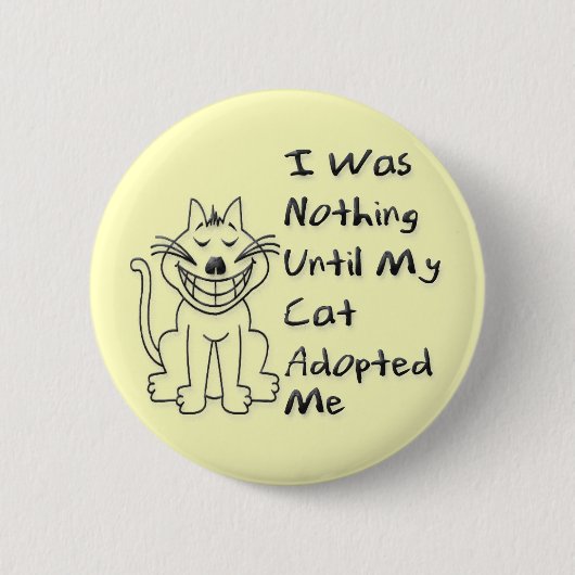 Badge Rond 5 Cm Adopté par un chat (Devant)