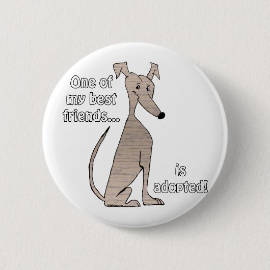 Badge Rond 5 Cm Adopted~RedBrindle (Devant)