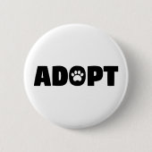Badge Rond 5 Cm Adopter le bouton Secourir le chien (Devant)